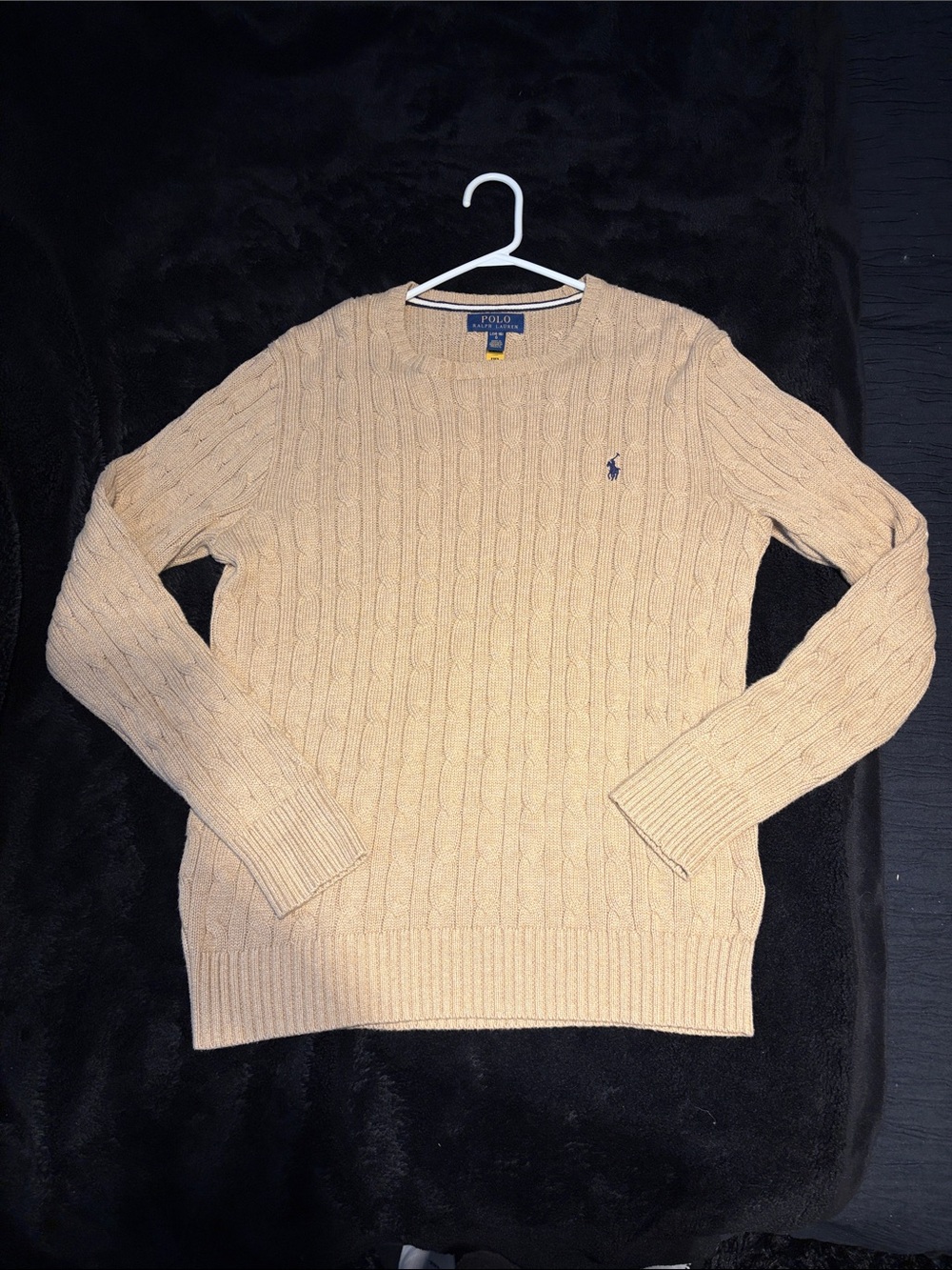 Polo by Ralph Lauren Beige Cable Knit Crewneck Sweater